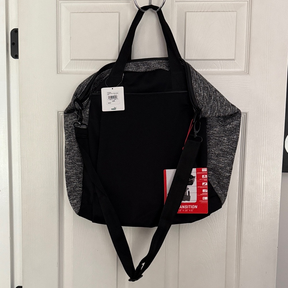Puma Black and Gray Duffel Bag